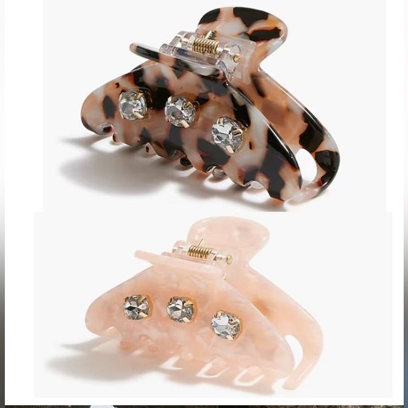 JCREW Rhinestone claw hair clip Brown or Pink YOU PICK - Picture 1 of 1